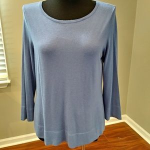 Ciel blue blouse, flared bottom and sleeves